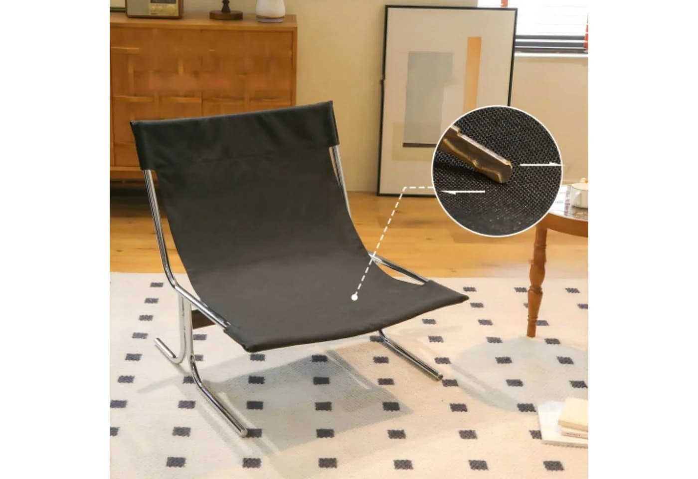 ANYSUN Loungesessel Schwarz Kunstleder Modern - Bild 5
