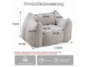 Vankel Relaxliege Loungesessel Grau Kunstfell Bean Bag Sessel Bild 1