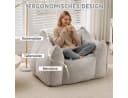 Vankel Relaxliege Loungesessel Grau Kunstfell Bean Bag Sessel Bild 4