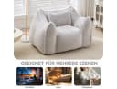 Vankel Relaxliege Loungesessel Grau Kunstfell Bean Bag Sessel Bild 5