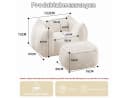 Leawin Loungesessel Bean Bag mit Hocker Kunstfell Beige Bild 1