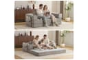 Vankel Loungebett Schlafsofa Cord Hellgrau mit Cupholder Bild 3
