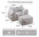 Leawin Relaxliege Loungesessel mit Hocker Grau Kunstfell Bean Bag Bild 1