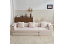 Vankel 3-Sitzer Schlafsofa Cord Weiß mit Cupholder Bild 1