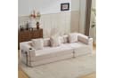 Vankel 3-Sitzer Schlafsofa Cord Weiß mit Cupholder Bild 2