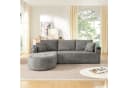 ANYSUN Ecksofa L-förmig Grau mit Becherhalter & Leinenbezug Bild 1