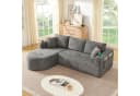 ANYSUN Ecksofa L-förmig Grau mit Becherhalter & Leinenbezug Bild 2