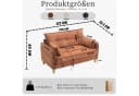 ANYSUN 2-Sitzer Polstersofa Chenille Braun mit Seitentaschen Bild 3