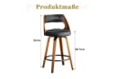 ANYSUN Barhocker 2er Set mit Rückenlehne Schwarz/Braun Bild 3