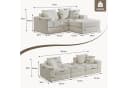 ANYSUN Modulares Schlafsofa Cord Weiß mit Bettfunktion Bild 3