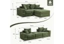 ANYSUN Modulares Cord-Schlafsofa Grün mit Bettfunktion Bild 4