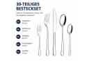 ibettertec Besteck-Set 30-teilig Edelstahl Modern Silber Bild 1