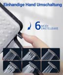 Fyrove Duschbrause Hochdruck Silber 6 Strahlarten Anti-Kalk Bild 3