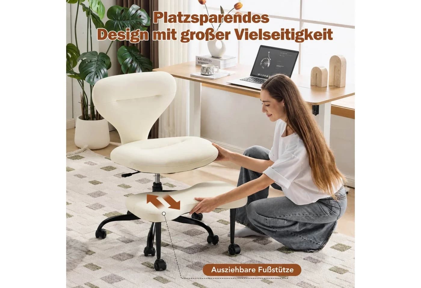 ANYSUN Bürostuhl Grün mit Fußstütze und Kunstlederbezug - Bild 3