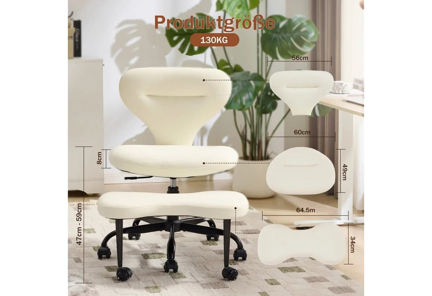 ANYSUN Bürostuhl Grün mit Fußstütze und Kunstlederbezug - Bild 5