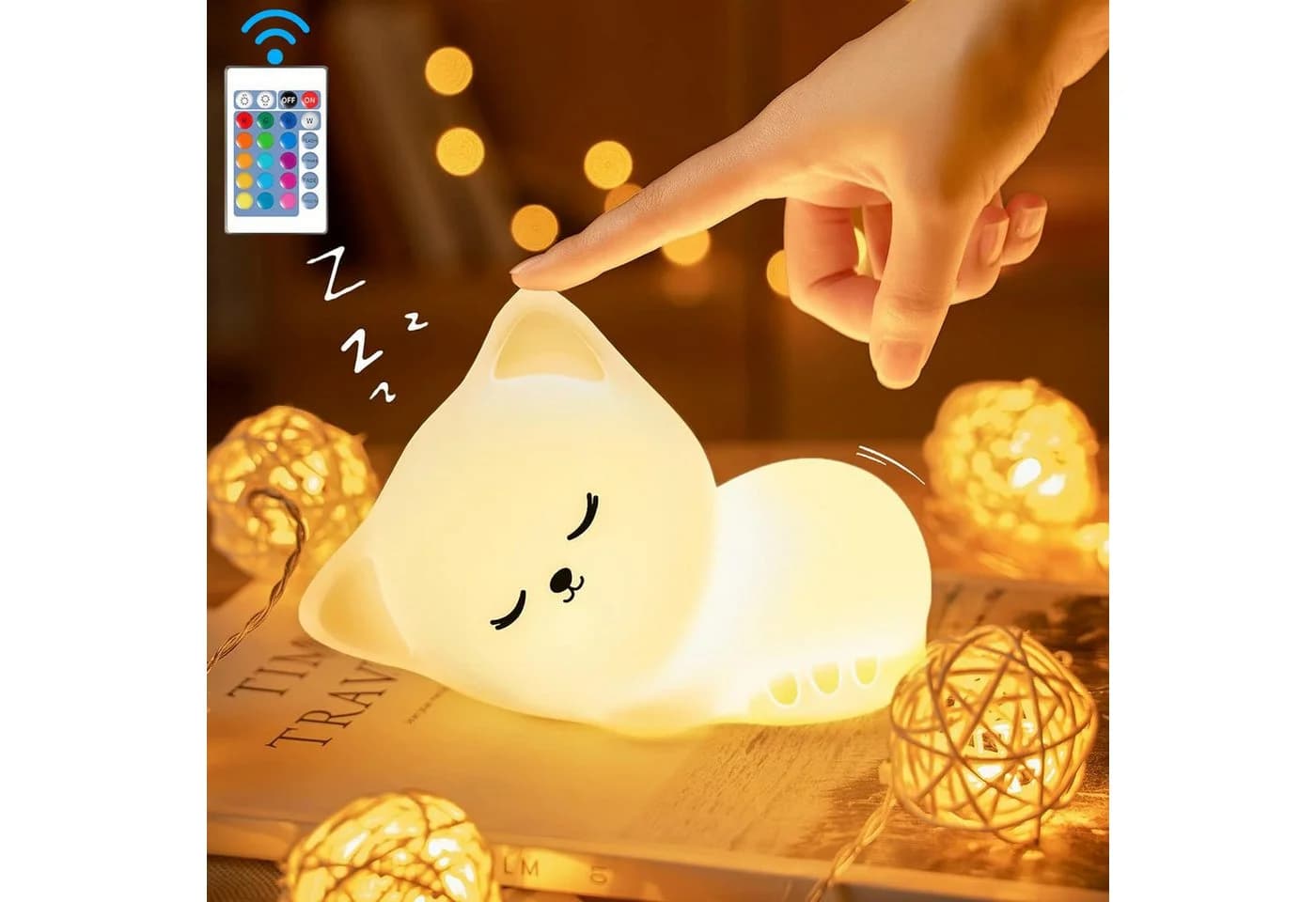 Futicare LED Nachtlicht Tier BPA-freies Silikon 16 Farben USB wiederaufladbar