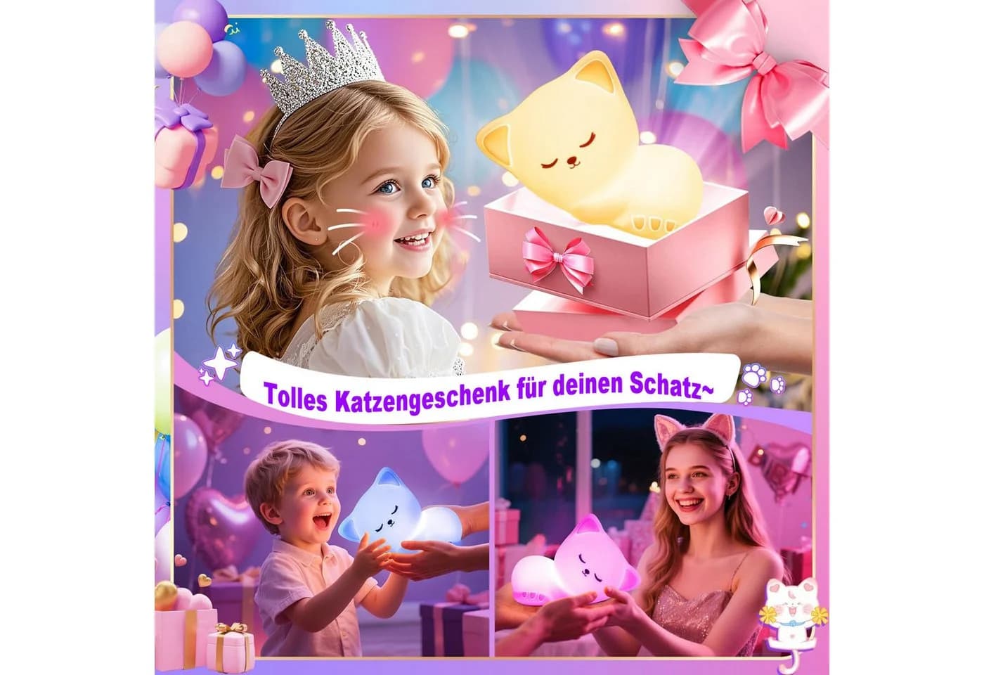 Futicare LED Nachtlicht Tier BPA-freies Silikon 16 Farben USB wiederaufladbar - Bild 3
