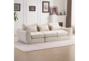 Leawin Sofa L-Form 3-Sitzer Beige Modular Schlafsofa Werkzeuglos Bild 2