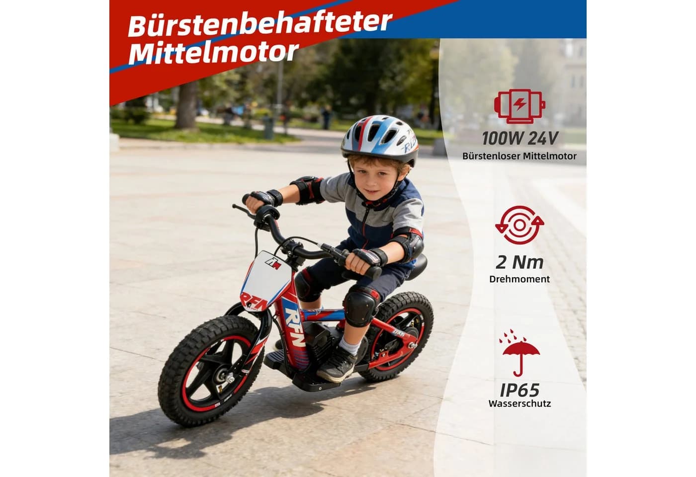 Vankel Elektro-Kindermotorrad DNA 12 100W 12 Zoll mit 2 Fahrstufen - Bild 4