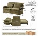 Leawin Sofa mit Schlaffunktion und USB-Anschluss Grün Chenille Bild 1