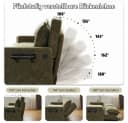 Leawin Sofa mit Schlaffunktion und USB-Anschluss Grün Chenille Bild 5