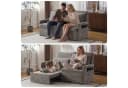 Vankel Sofa mit Schlaffunktion und USB-Anschluss Grau Chenille Bild 3