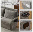Vankel Sofa mit Schlaffunktion und USB-Anschluss Grau Chenille Bild 4