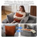Vankel Sofa Cord Grau mit Decken-Kissen & Getränkehaltern Bild 4