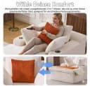 Vankel Sofa Cord Beige mit Decken-Kissen & Getränkehaltern Bild 4