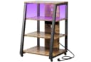 Lifewit 4-stufiges Regal mit Rädern und LED-Beleuchtung Braun Bild 2