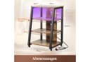 Lifewit 4-stufiges Regal mit Rädern und LED-Beleuchtung Braun Bild 3
