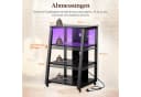 Lifewit Media-Regal 4-stufig Schwarz mit Rädern und LED Bild 1