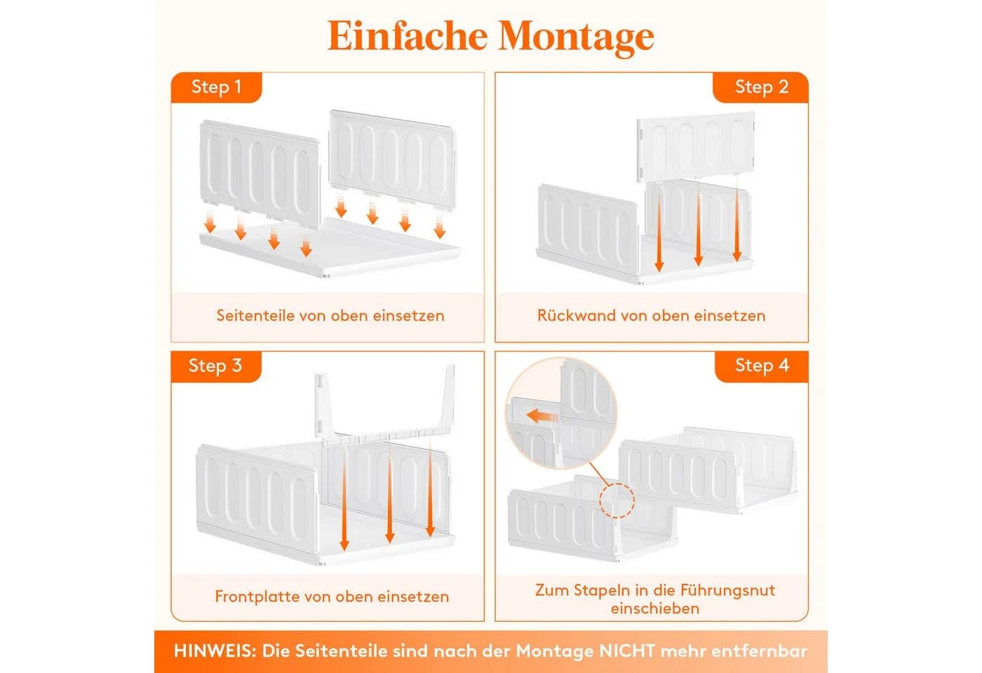 Lifewit Aufbewahrungsbox Organizer Weiß Faltbar - Bild 5