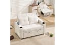 Bonzy Home Schlafsofa 2-Sitzer Beige mit Getränkehaltern und Ladeanschluss Bild 2