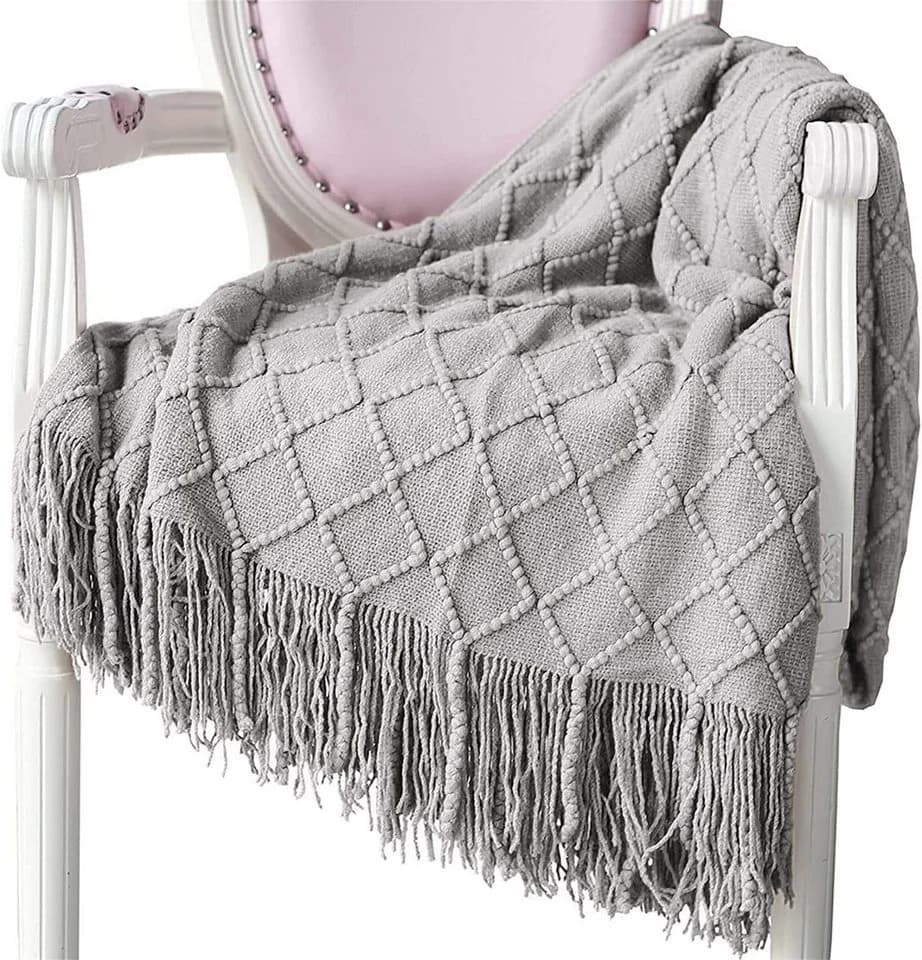 Elegant gestrickte Wolldecke aus Imitation Cashmere - Bild 2