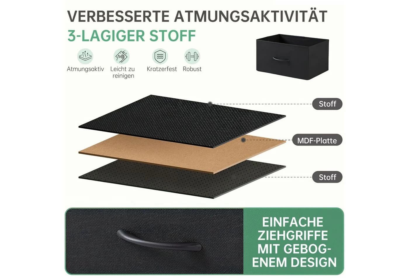 SURFOU Kommode 7 Schubladen Sideboard Mehrzweckschrank - Bild 3