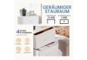 SURFOU Sideboard Kommode 4 Schubladen Weiß Stahlrahmen Bild 4