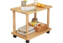 SURFOU Beistelltisch Holz mit Rollen Schmaler Nachttisch mit 2 Ebenen Bild 2