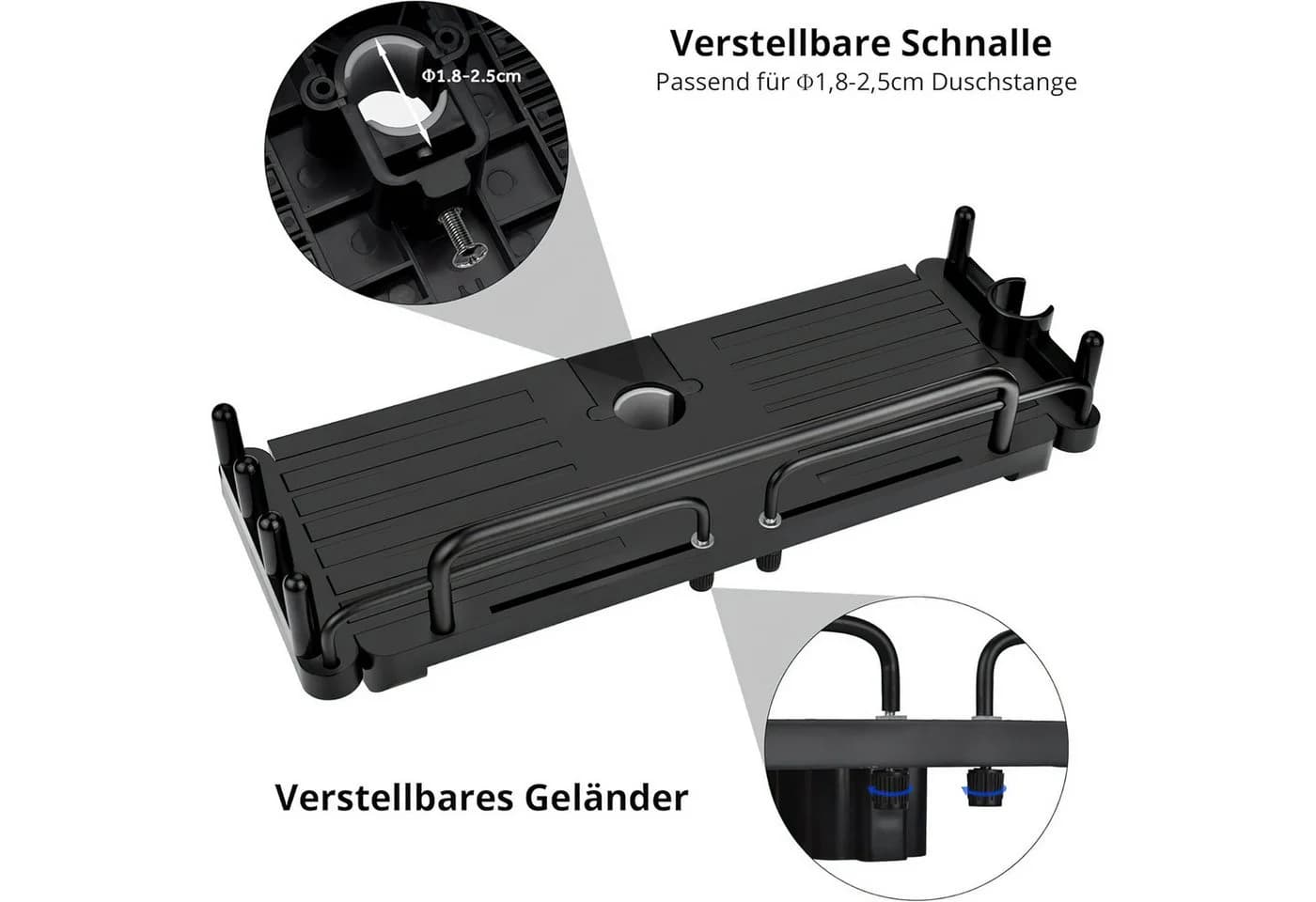 SURFOU Duschablage Ohne Bohren Schwarz Edelstahl - Bild 3