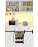 MSMASK Küchenbuffet Küchenschrank Sideboard Mehrzweckschrank mit LED-Beleuchtung Bild 2