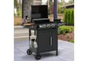 Royal Gourmet Gasgrill 3+1 Brenner Schwarz mit Rollen Bild 1