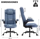 LIYURUI Bürostuhl Ergonomischer 150kg Chefsessel Stoff Flip-up Armlehnen Blau Bild 1