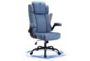 LIYURUI Bürostuhl Ergonomischer 150kg Chefsessel Stoff Flip-up Armlehnen Blau Bild 2