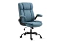 LIYURUI Bürostuhl Ergonomischer 150kg Belastbarkeit Chefsessel Stoff Flip-up Armlehnen Blau Bild 2