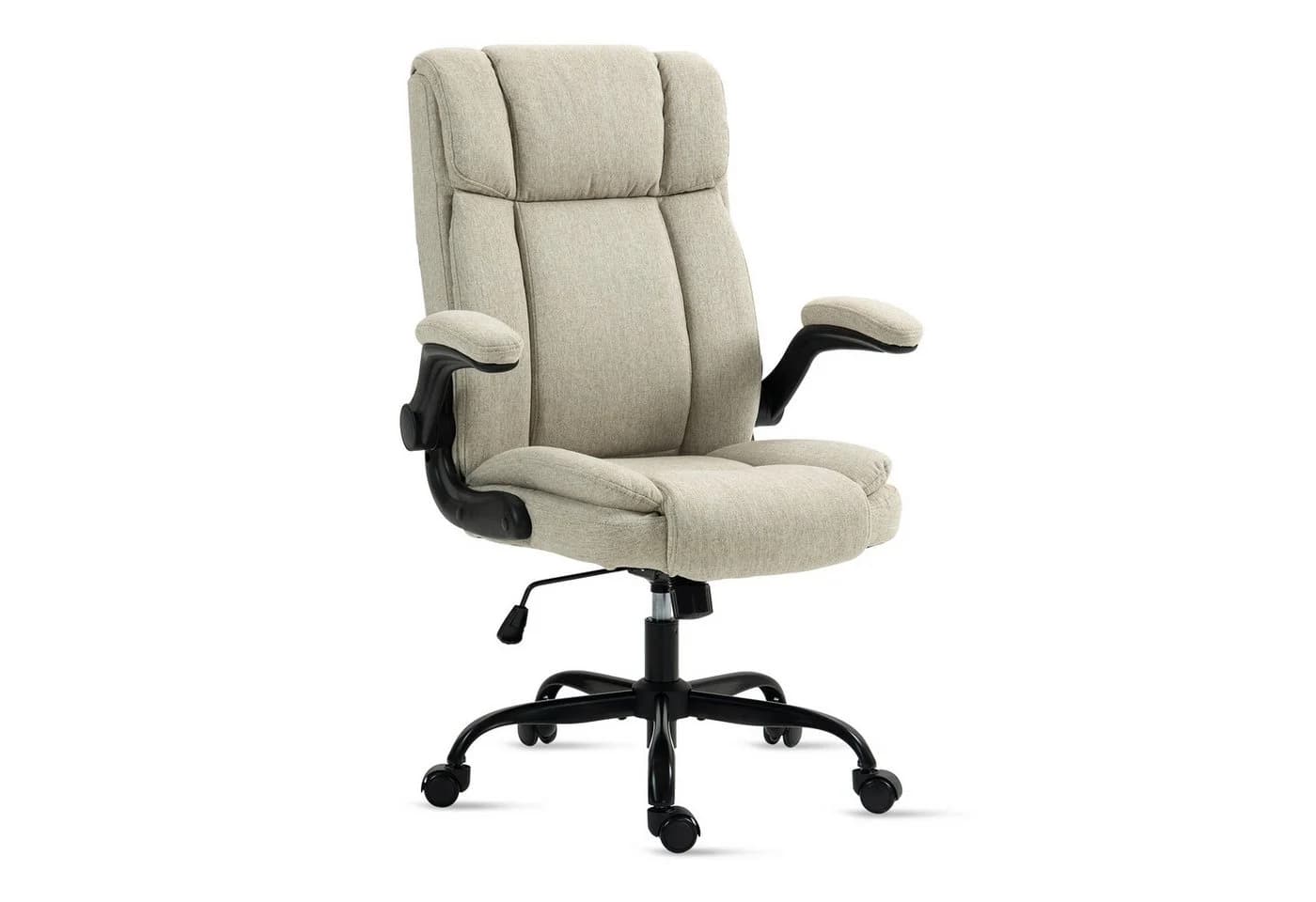 LIYURUI Bürostuhl Ergonomischer 150kg Belastbarkeit Chefsessel Beige - Bild 2