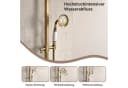 Oihpaw Duschsystem Messing Gold Kopf- und Handbrause Bild 5