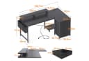 ODK Schreibtisch mit 4 Schubladen, USB-Ladeanschluss und 2 Steckdosen, 140x80x84.5cm, schwarz Bild 1