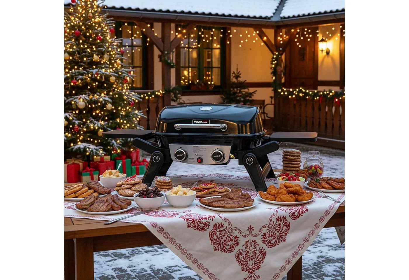 Royal Gourmet Tragbarer Gasgrill 2-Brenner Schwarz mit klappbaren Seitentischen - Bild 2