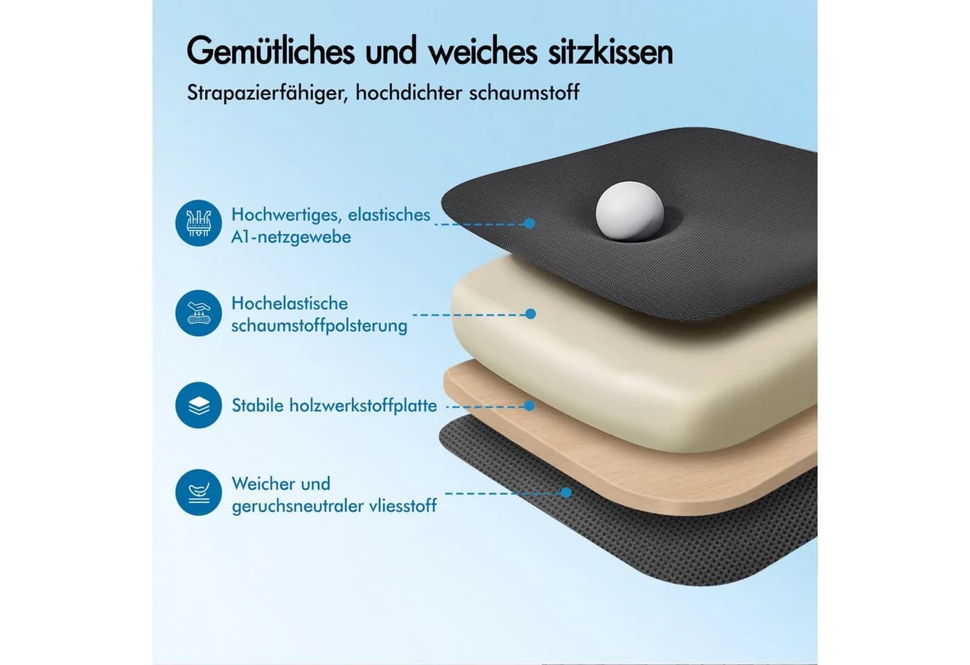 ALFORDSON Bürostuhl S-Kurven-Design 360° drehbar Grau - Bild 5