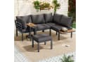 Ulife Gartenlounge-Set 4-teilig Modern Grau Stahl Bild 4